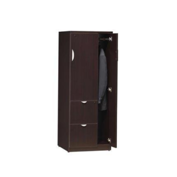 tall dark brown storage cabinet